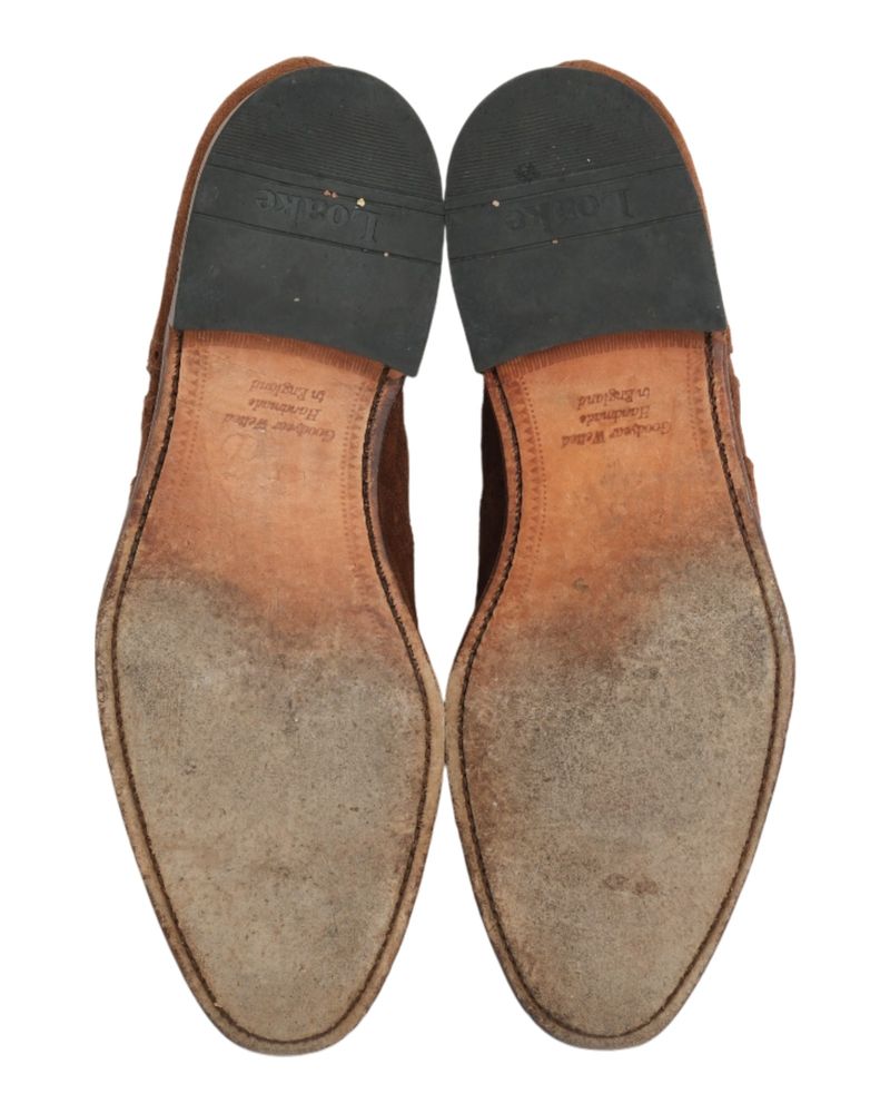 Wing-Tip Brown Suede Oxfords