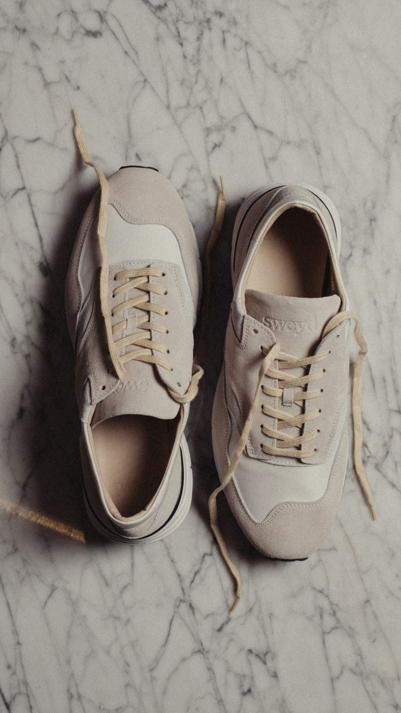 White Suede Way Running Sneakers