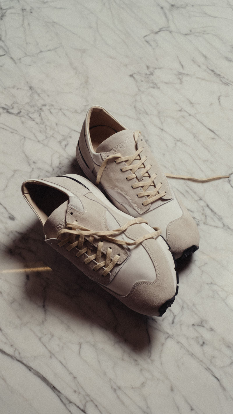 White Suede Way Running Sneakers