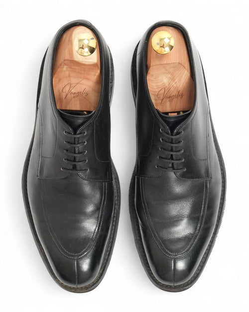 Black Leather Split Toe Derbies