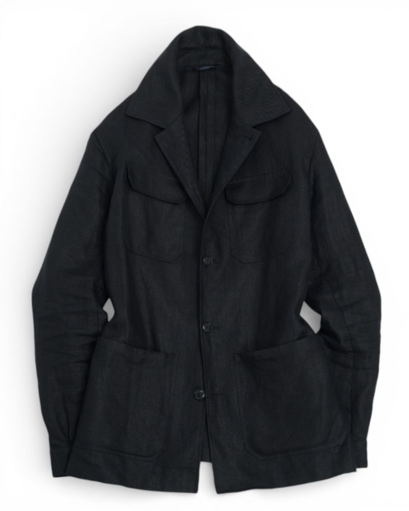 Black Dugdale Bros & Co Linen Overshirt