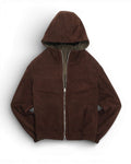 Chocolate Suede & Green Reversible Hooded Jacket