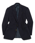Navy Wool & Cashmere Flannel Blazer