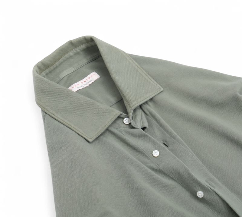 Pale Olive Cotton Pique Shirt