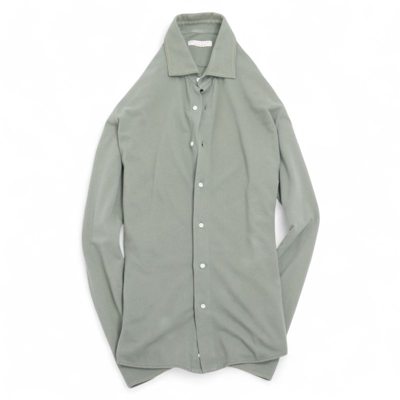 Pale Olive Cotton Pique Shirt