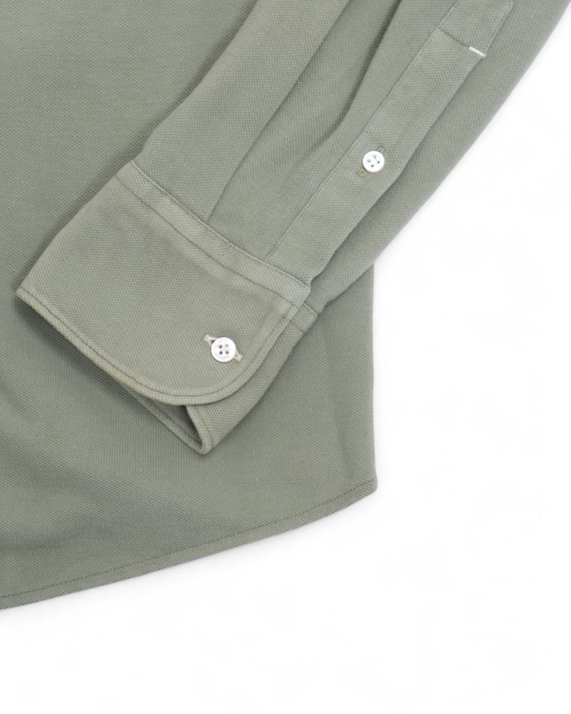 Pale Olive Cotton Pique Shirt