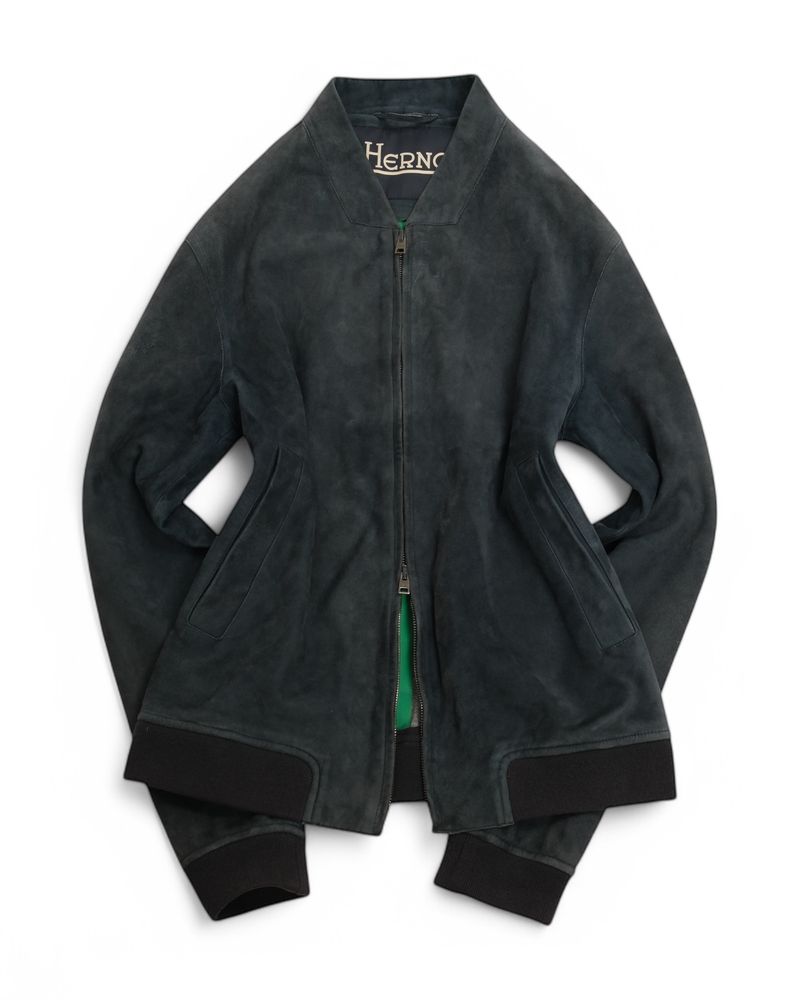 Navy Suede Bomber