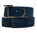 Navy/Beige Reversible Nubuck Leather Belt