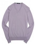 Lavender Cotton V-Neck Knitwear