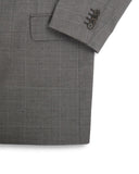 Grey Windowpane Super 100's Wool Suit
