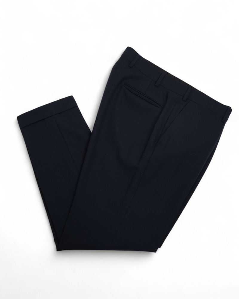 Navy Huddersfield Wool Trousers