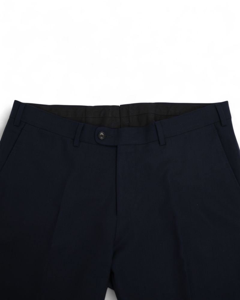Navy Huddersfield Wool Trousers