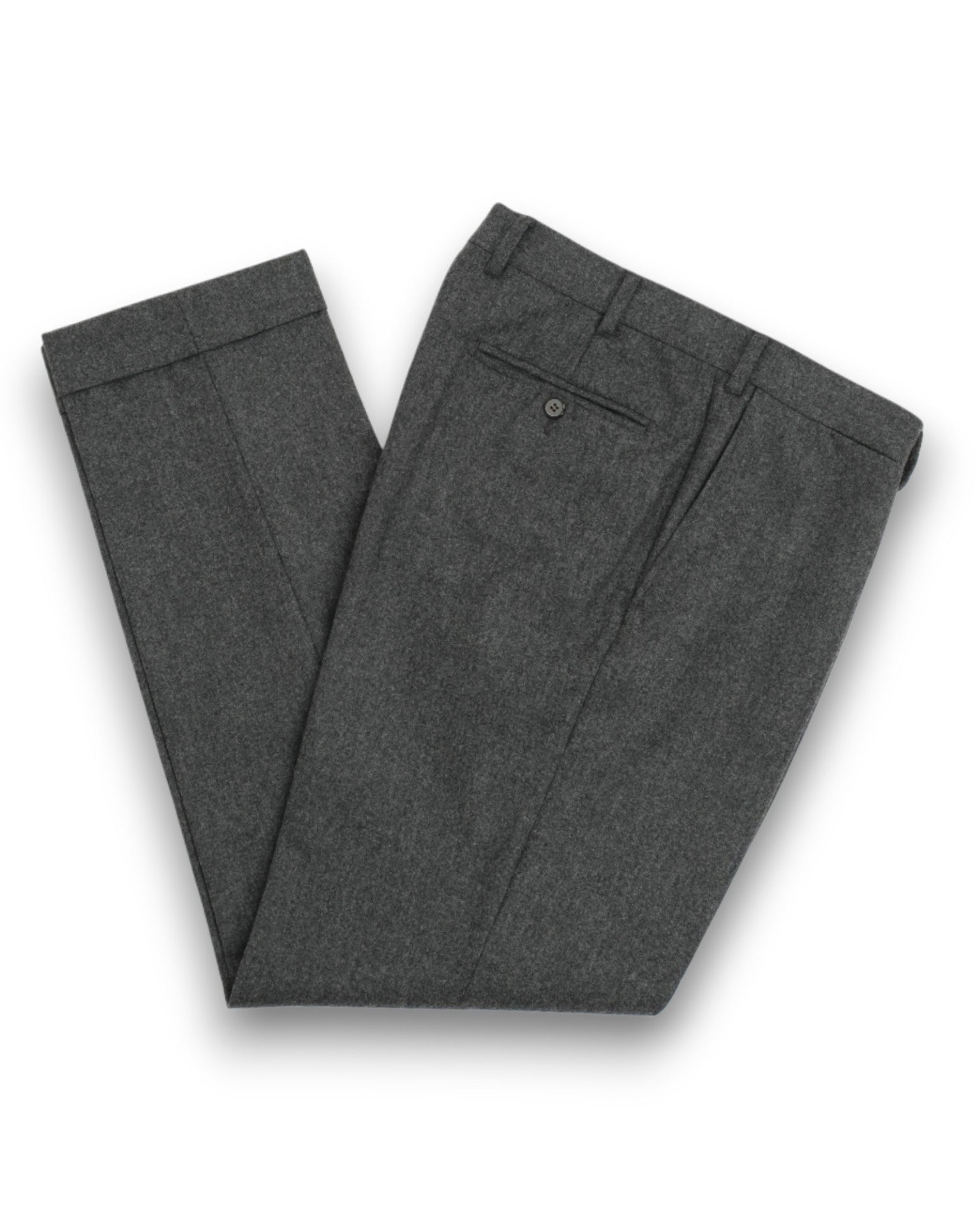 Dark Grey Woollen Flannel Trouser