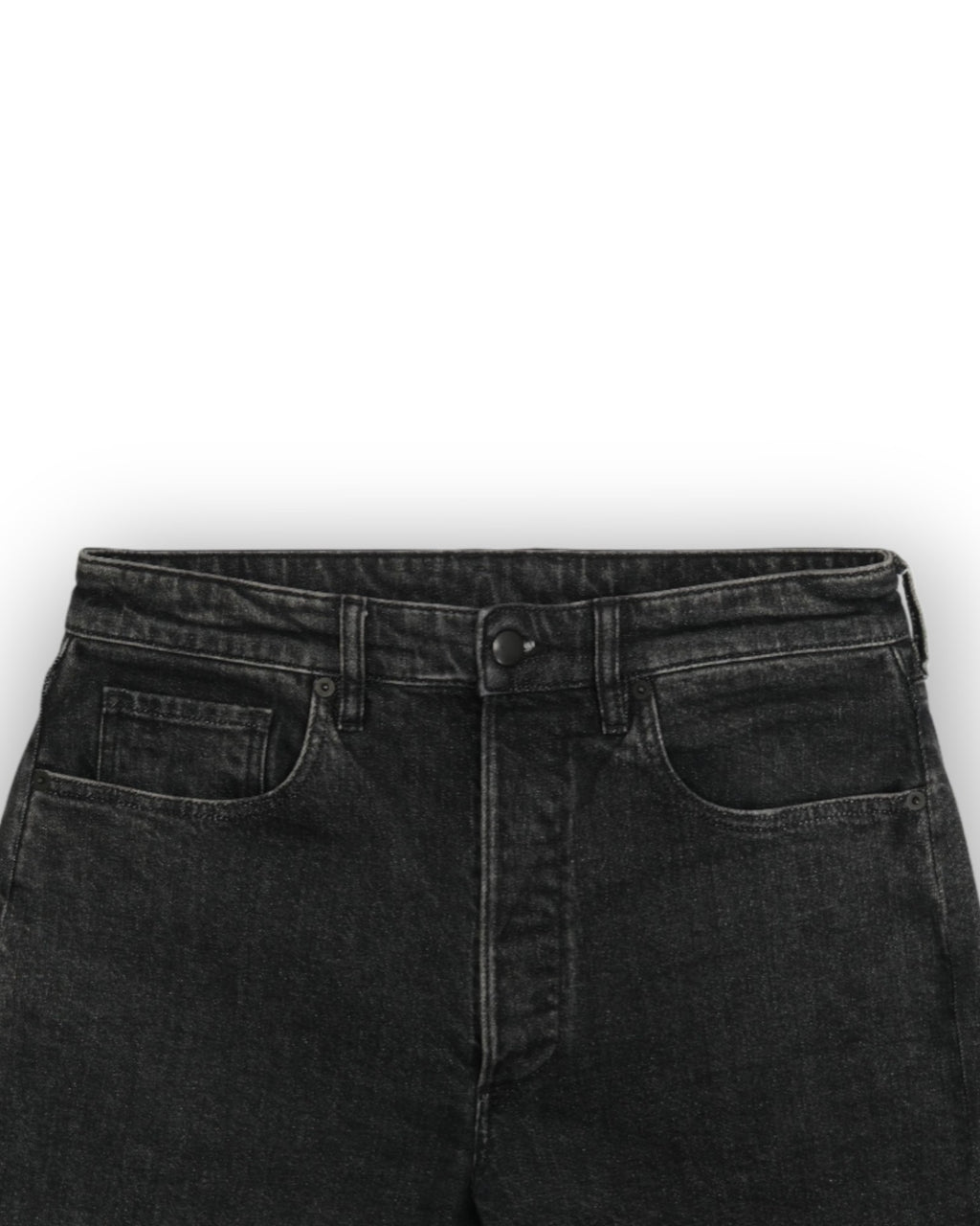 Faded Black High-Rise 5-Pocket Denim