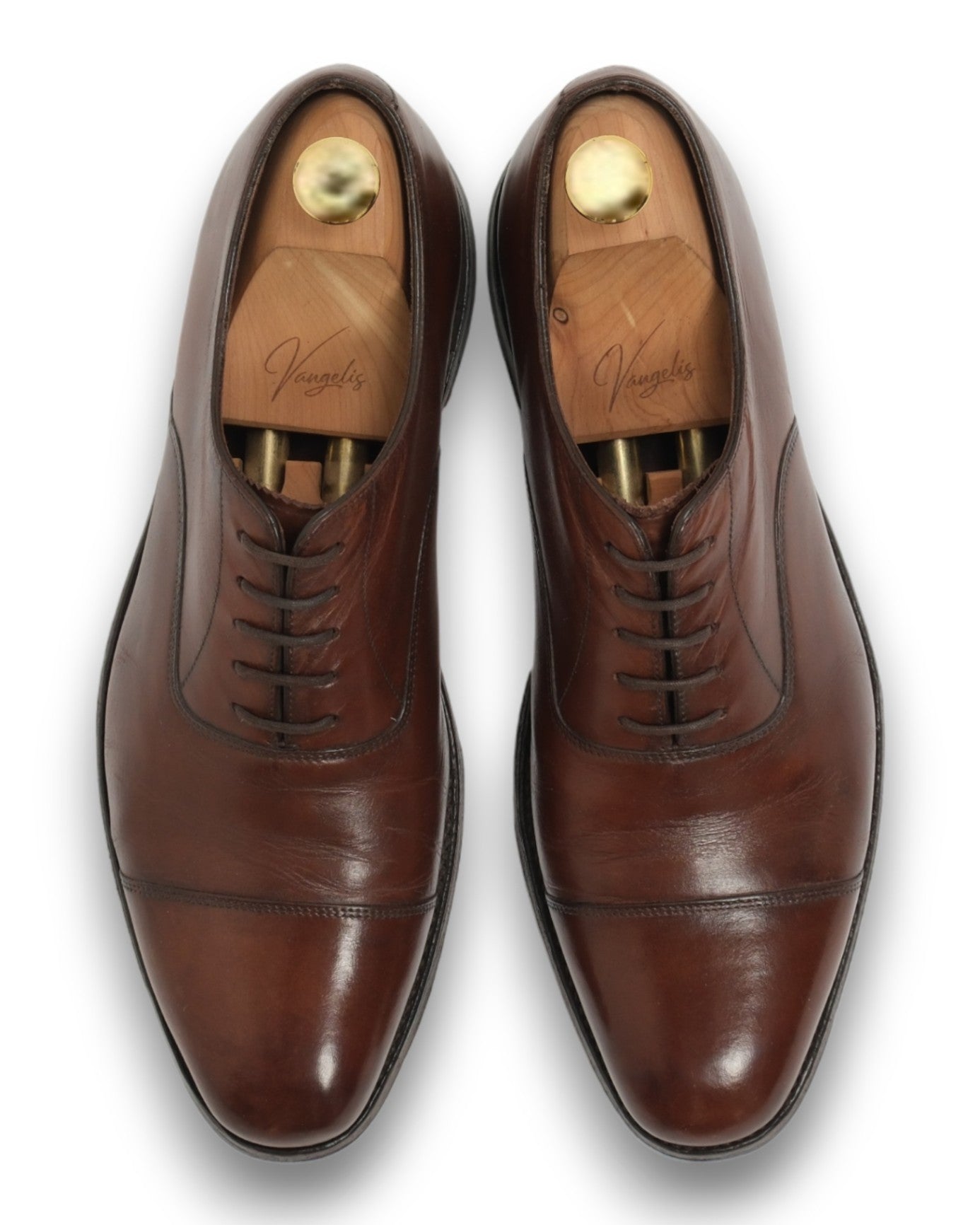 Brown Calf Cap-Toe Oxfords