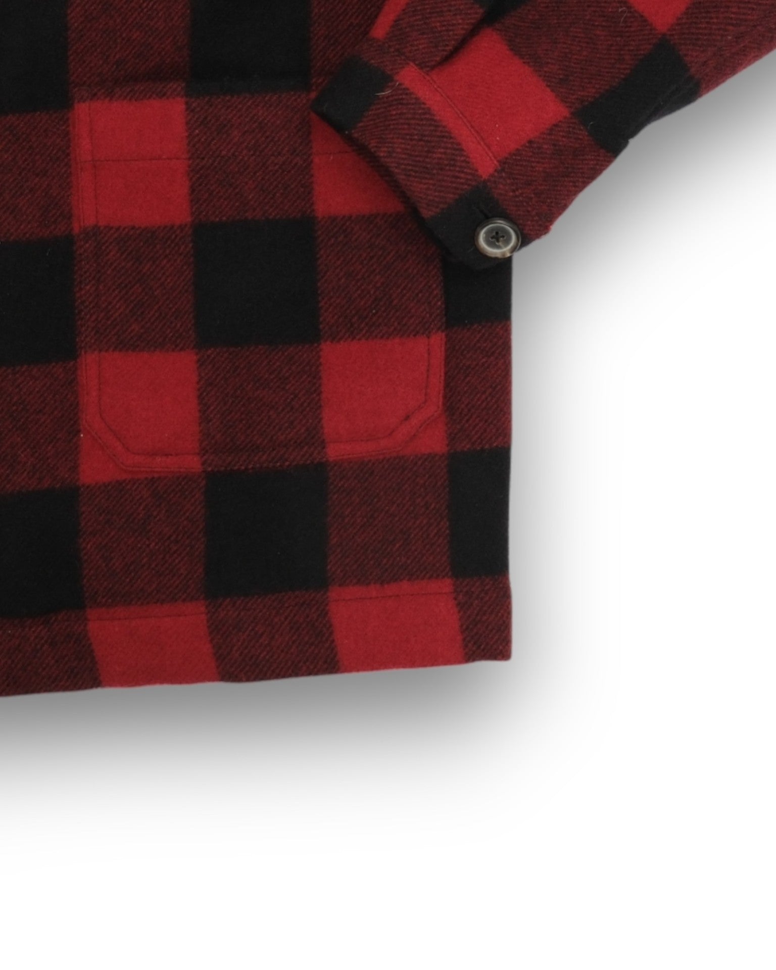 Red/Black Plaid Check 100% wool Overshirt
