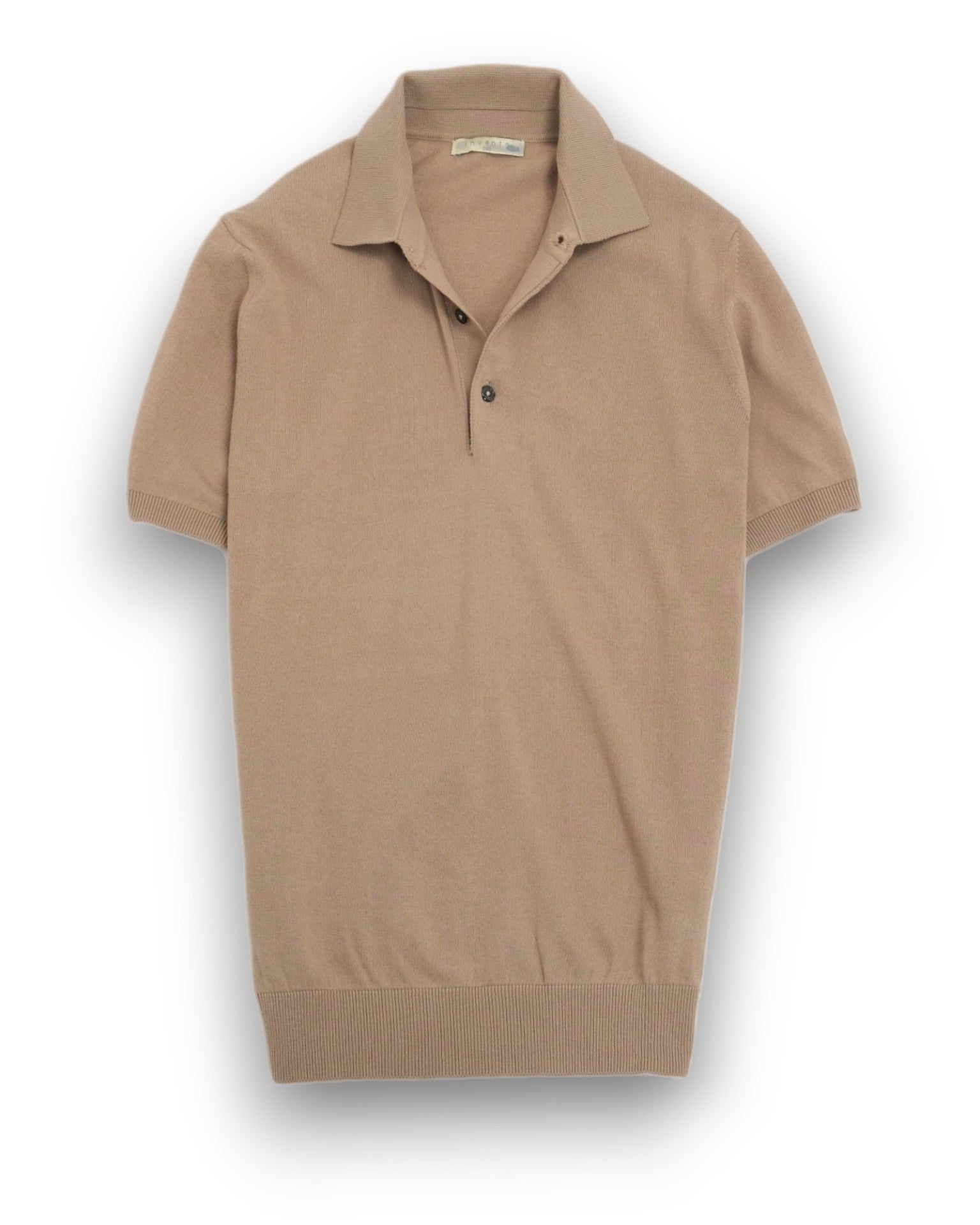 Light Taupe Cotton Short-Sleeve Polo