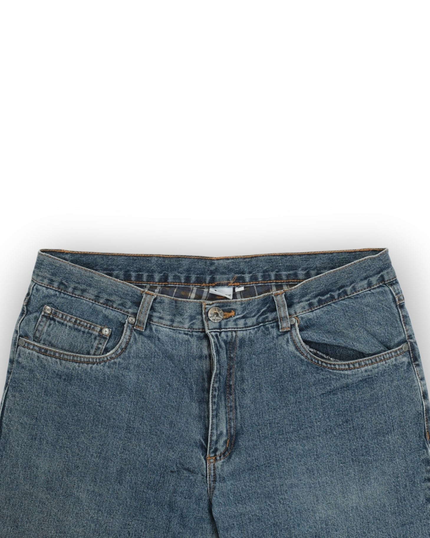 Flannel-Lined High-Rise Jeans