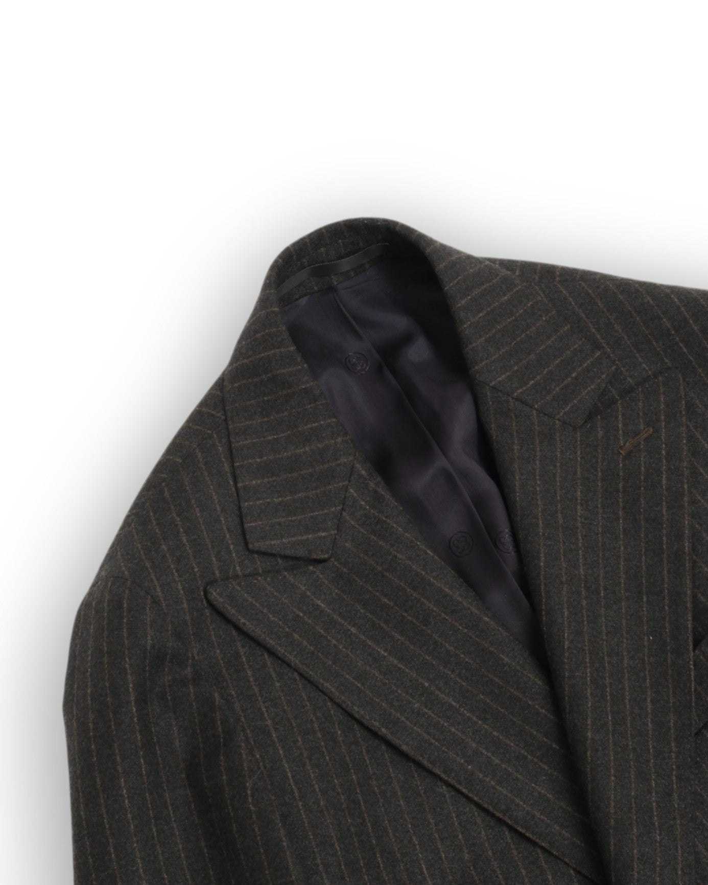 Charcoal/Brown Chalk Stripe Flannel DB. Sports Jacket