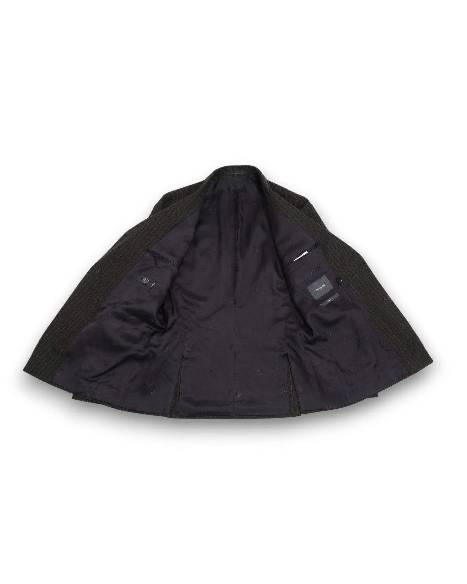 Charcoal/Brown Chalk Stripe Flannel DB. Sports Jacket