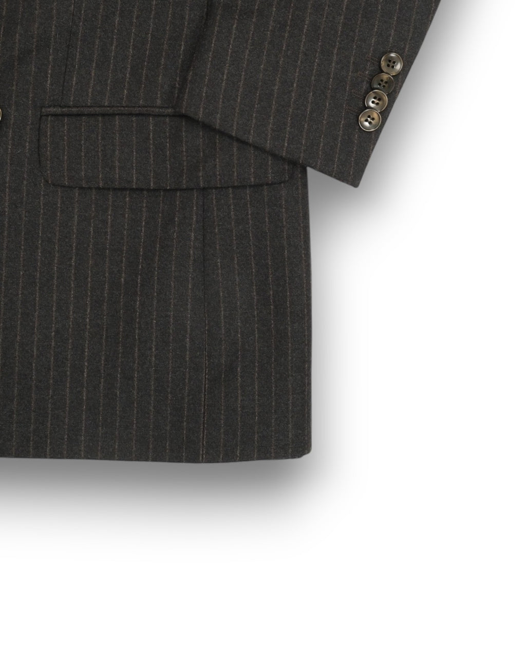 Charcoal/Brown Chalk Stripe Flannel DB. Sports Jacket