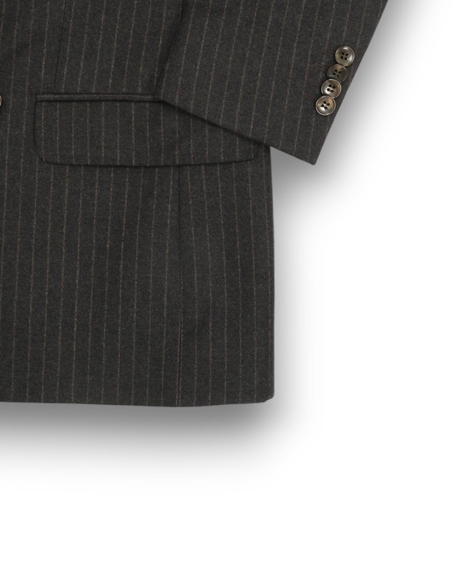 Charcoal/Brown Chalk Stripe Flannel DB. Sports Jacket