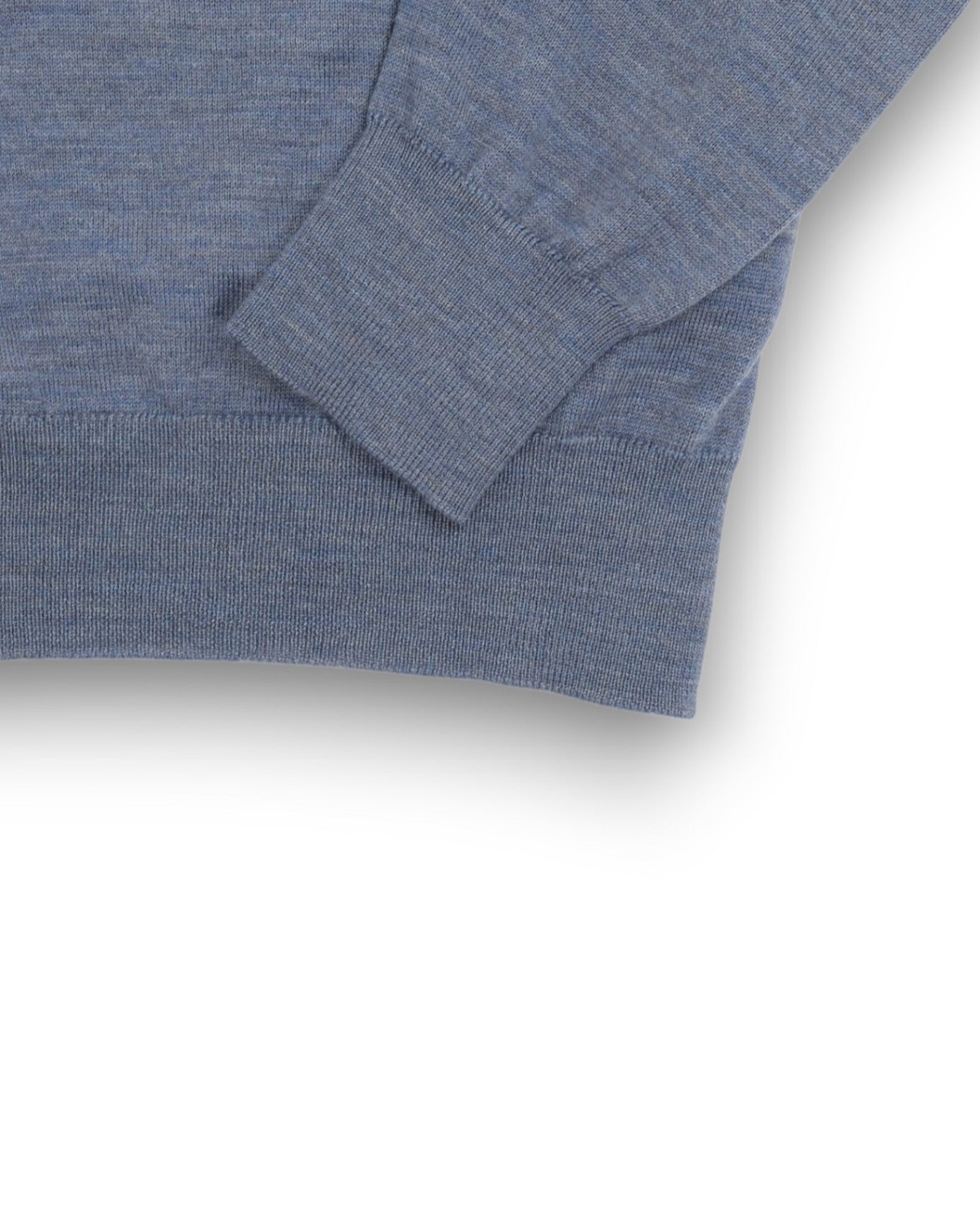 Blue Melange Merino Wool Crewneck