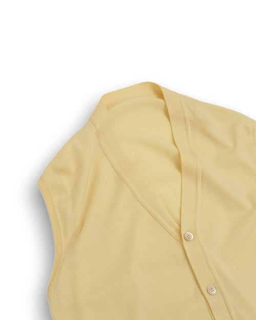 Pale Yellow Sleeveless Cardigan