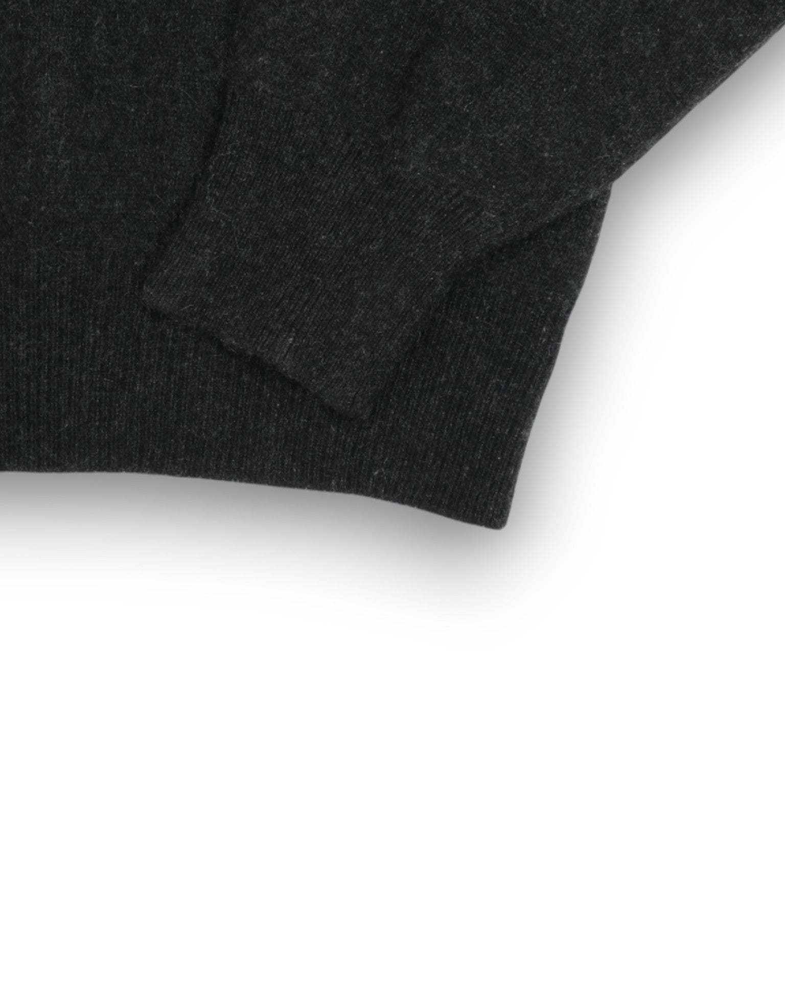 Anthracite Cashmere Deep V-Neck Sweater