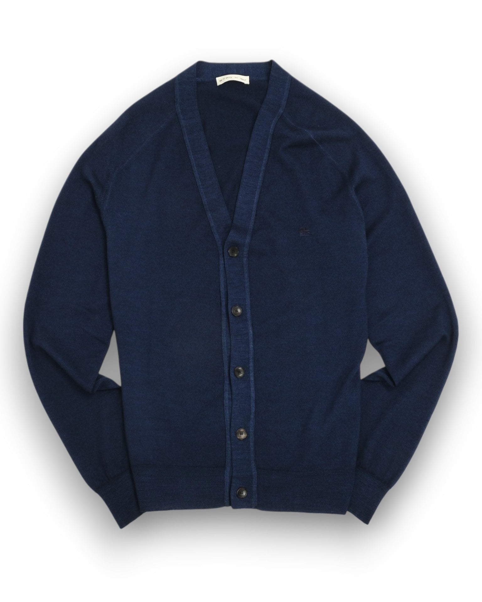 Navy Knitted Wool Cardigan