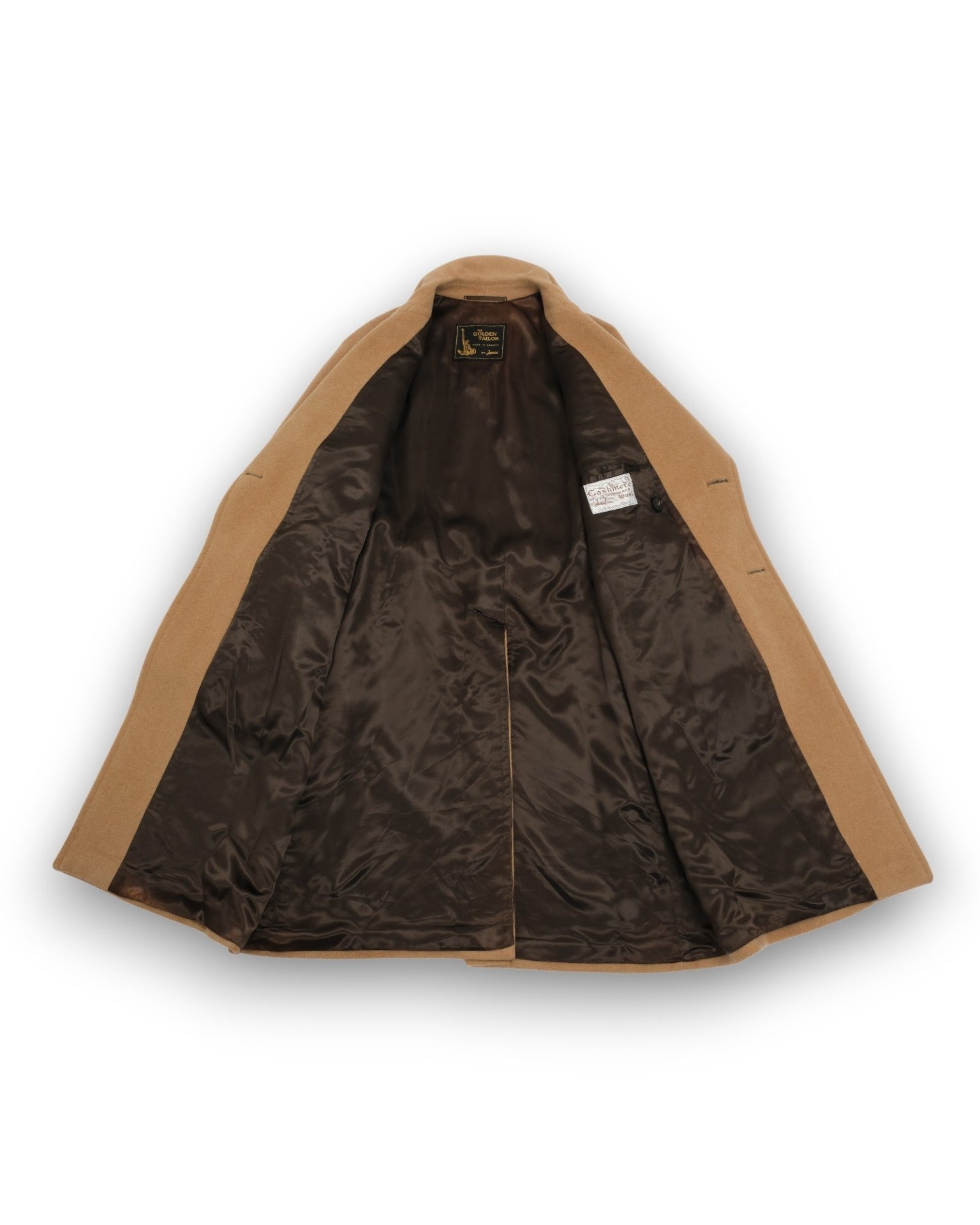 Beige DB. Belted Wool/Cashmere Coat, Made in Sweden