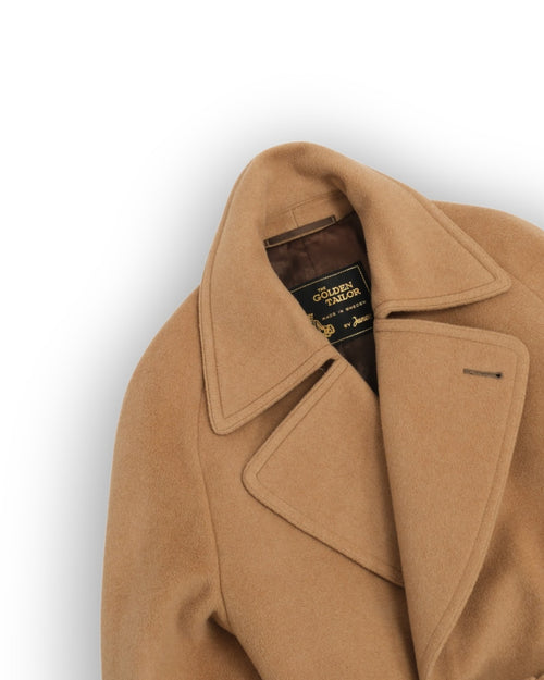 Beige DB. Belted Wool/Cashmere Coat, Made in Sweden