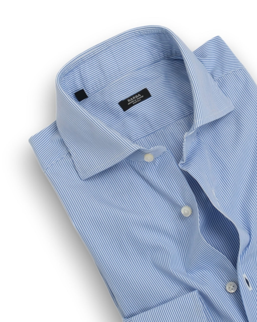 Light Blue/White Striped Poplin Shirt
