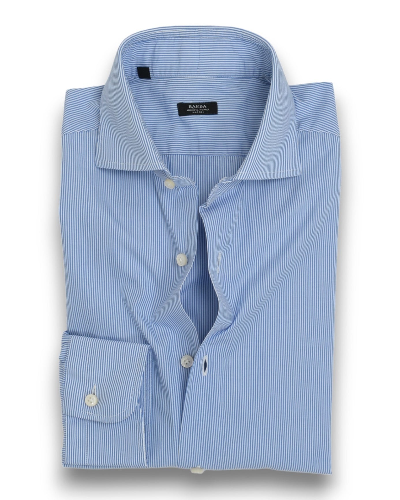 Light Blue/White Striped Poplin Shirt
