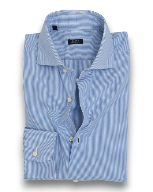 Light Blue/White Striped Poplin Shirt