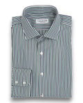 White/Navy/Green Tricolor Stripe Shirt
