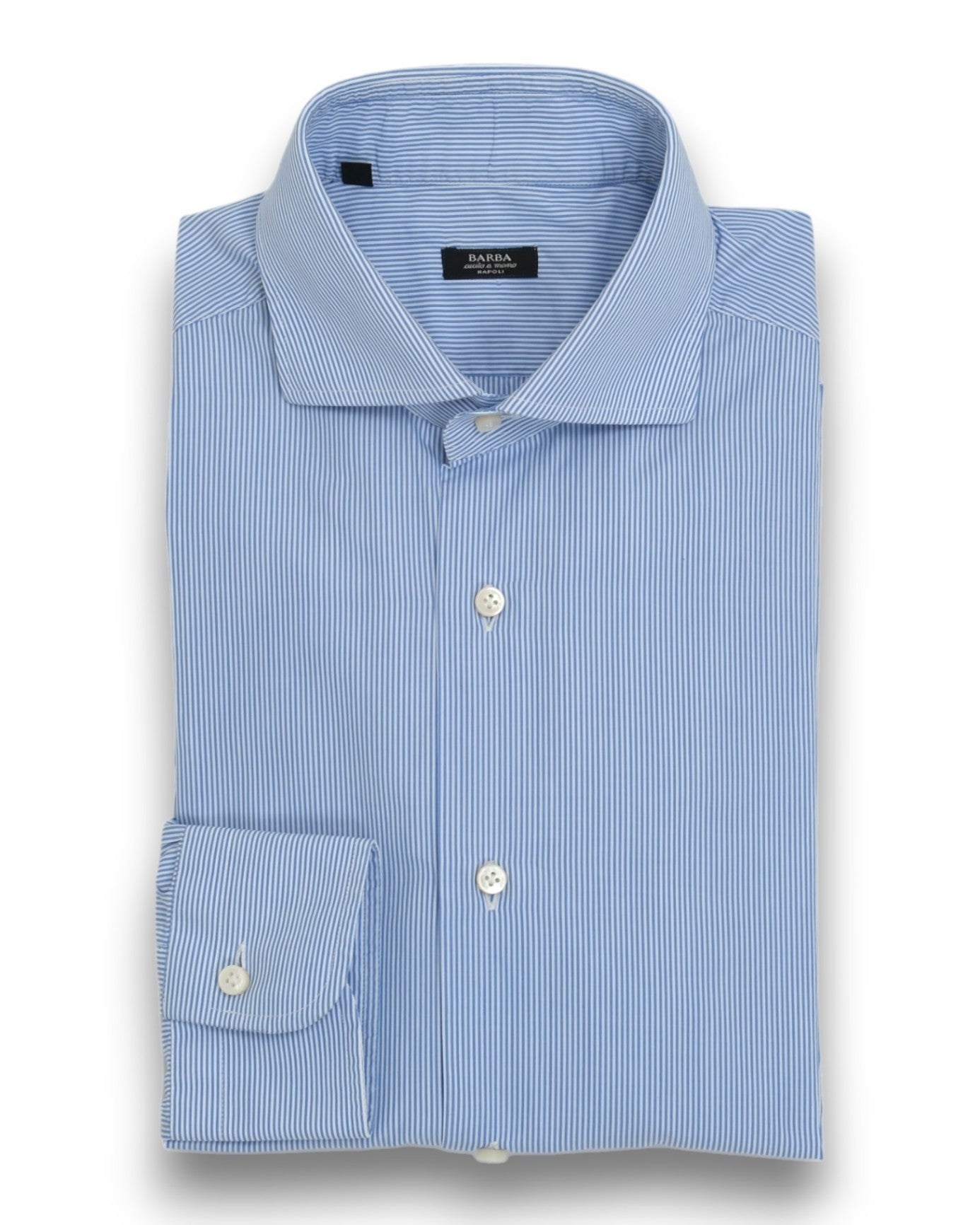 Light Blue/White Striped Poplin Shirt