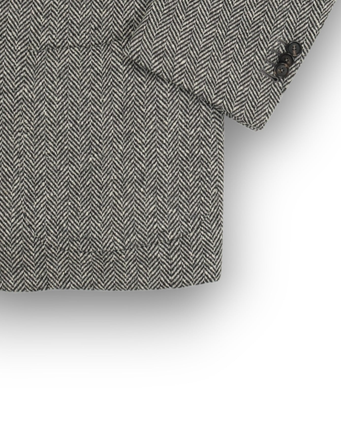 Black/White Wool/Cashmere Herringbone Sports Jacket