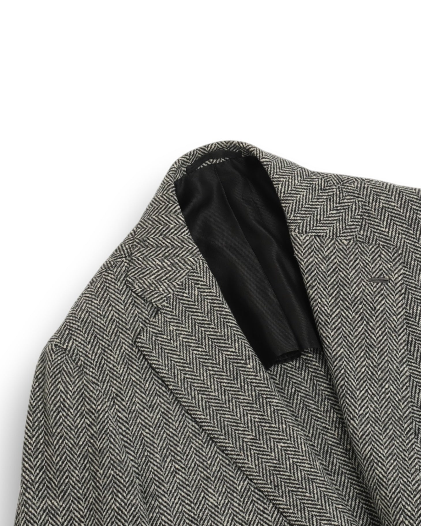 Black/White Wool/Cashmere Herringbone Sports Jacket