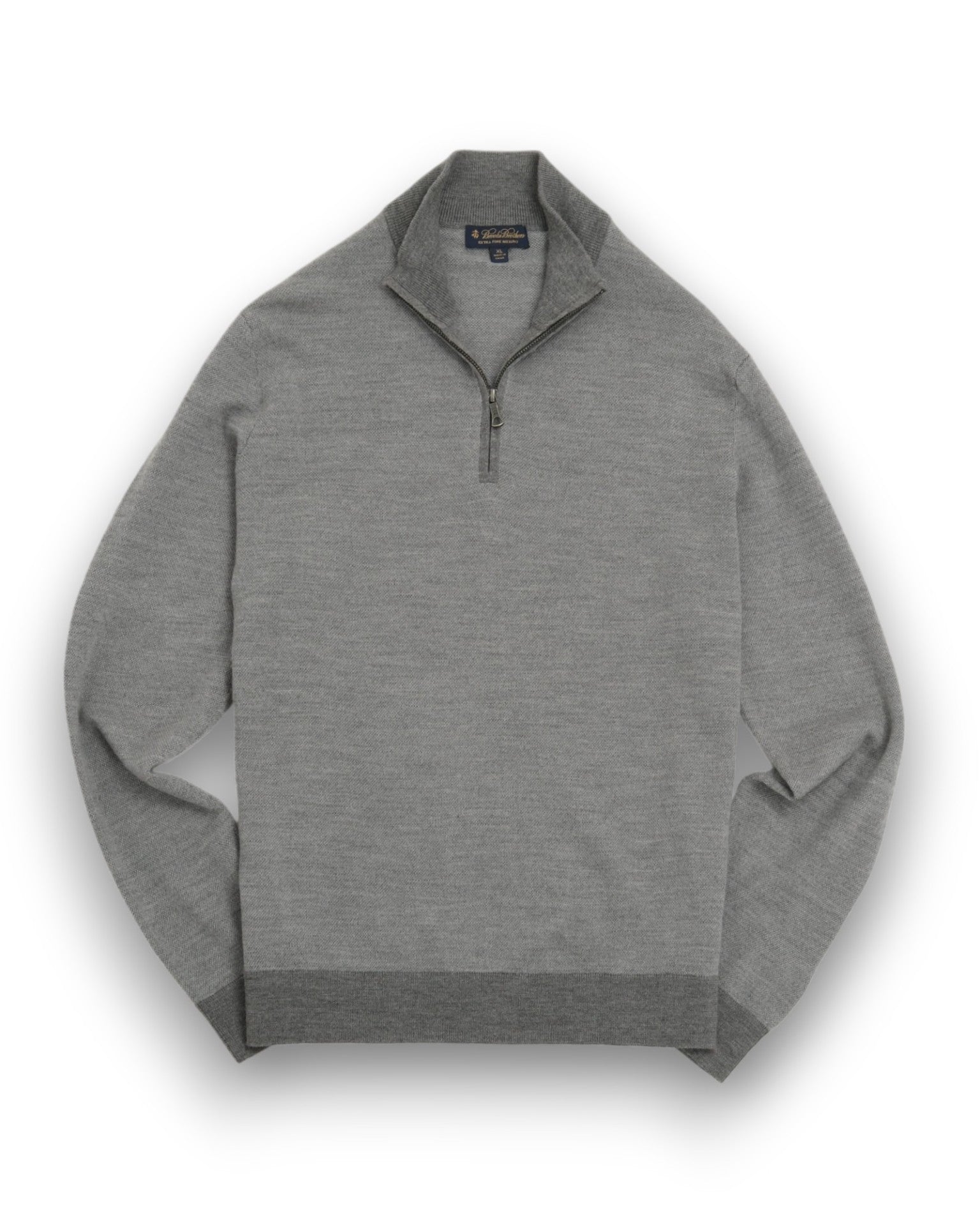 Grey Merino Half Zip Knit