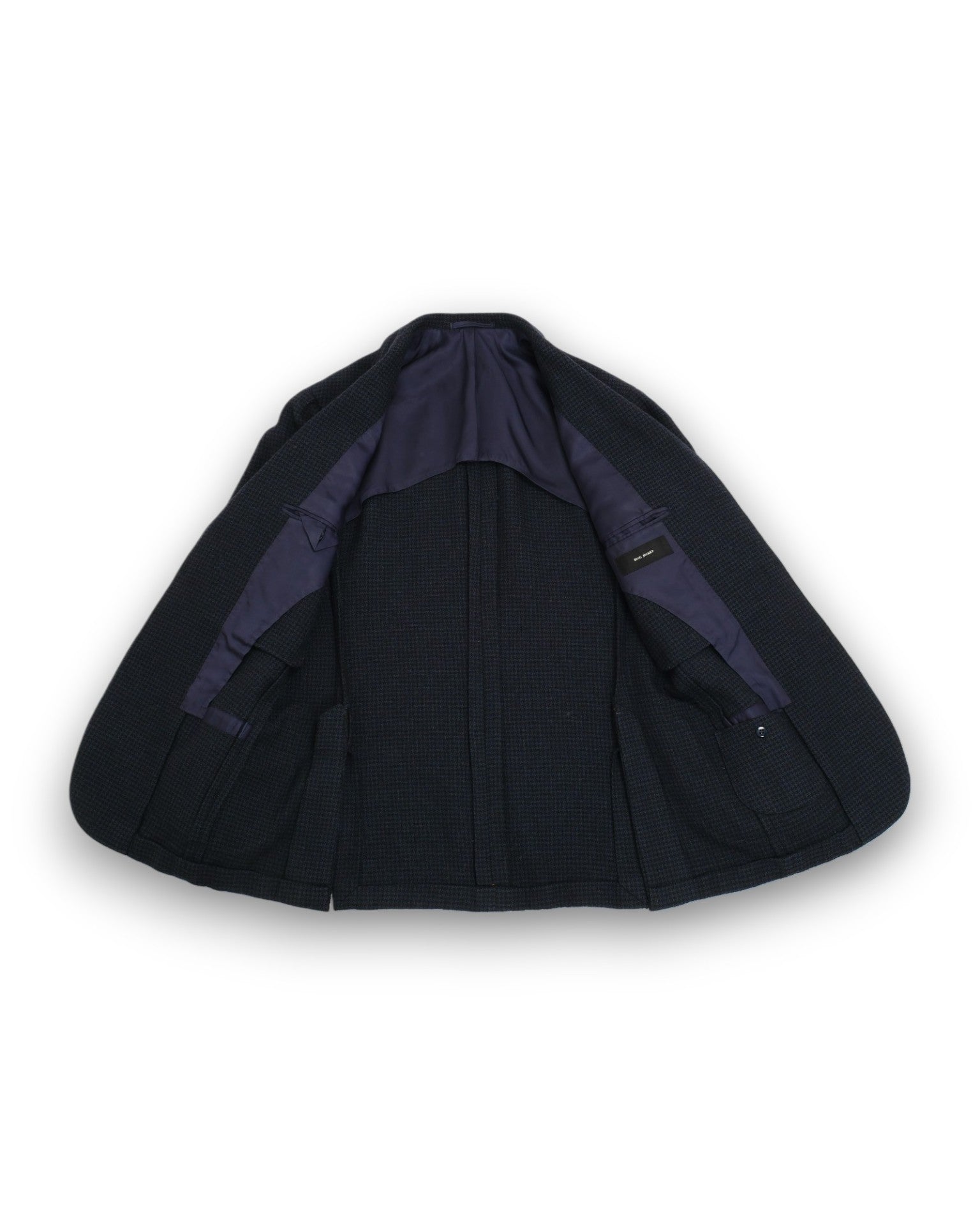 Navy Houndstooth Wool Sports Jacket