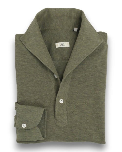 Olive Pique One-Piece Collar Polo