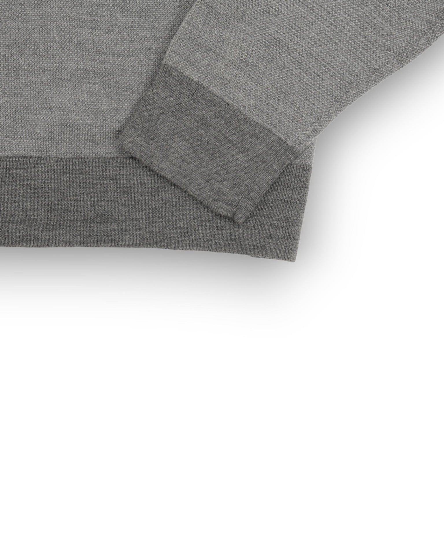 Grey Merino Half Zip Knit