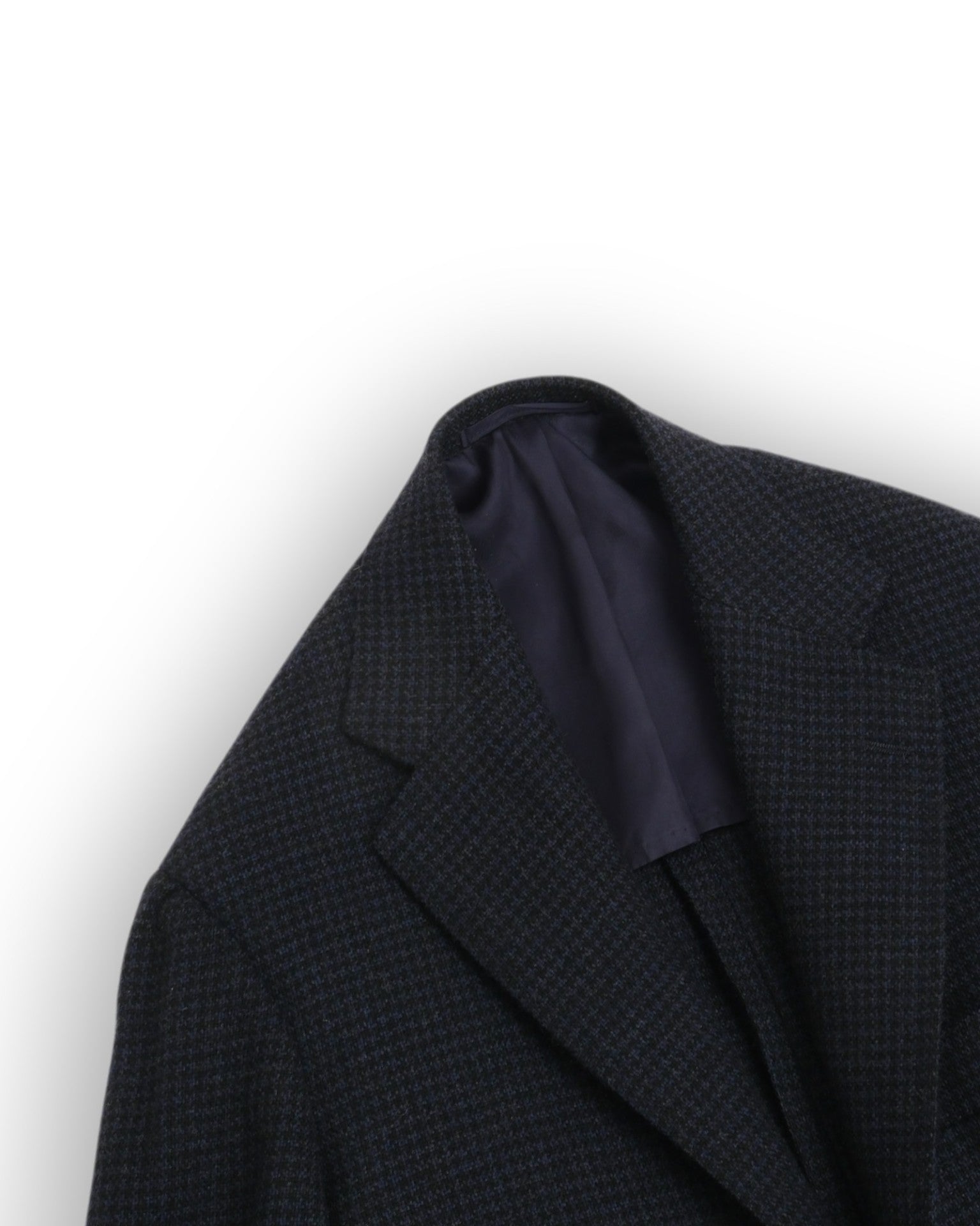 Navy Houndstooth Wool Sports Jacket
