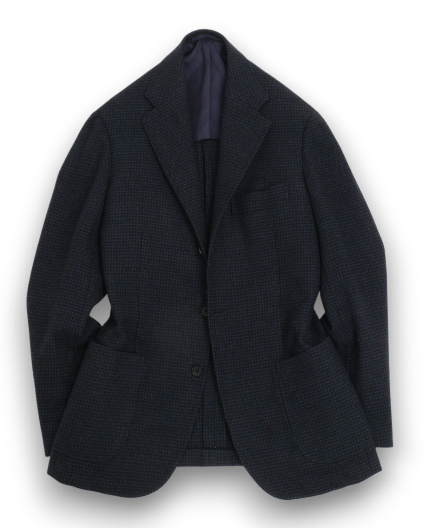 Navy Houndstooth Wool Sports Jacket