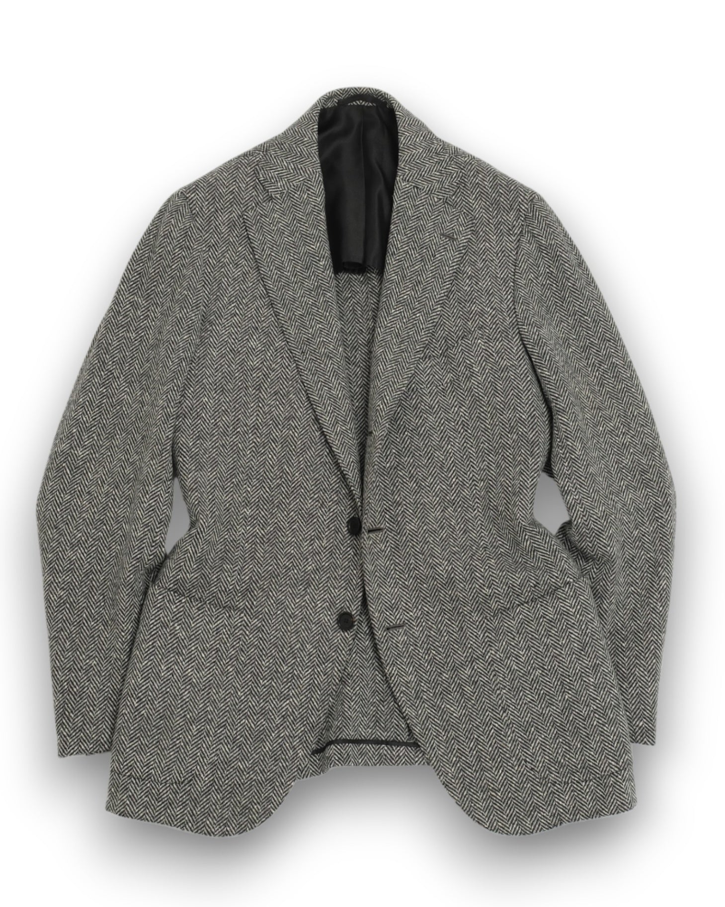 Black/White Wool/Cashmere Herringbone Sports Jacket