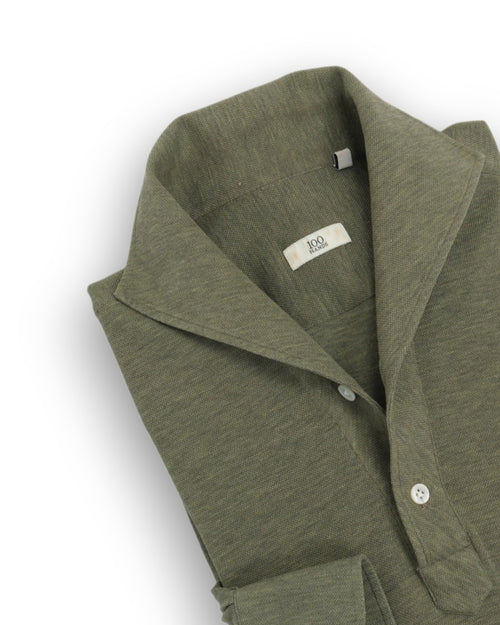 Olive Pique One-Piece Collar Polo