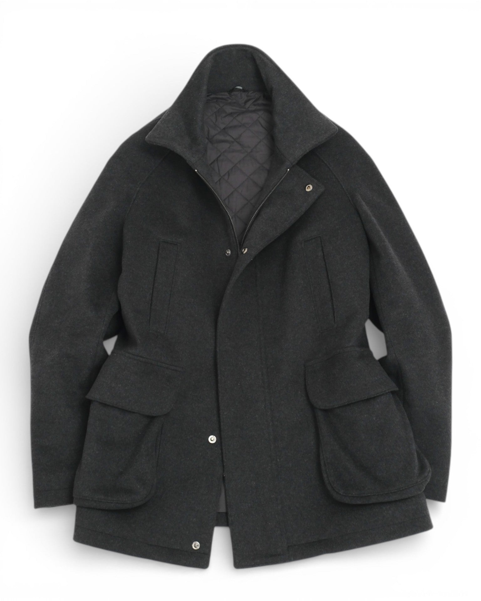 Anthracite Virgin Wool Raglan Jacket