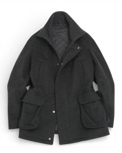 Anthracite Virgin Wool Raglan Jacket