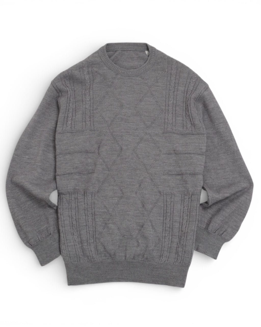 Grey Texture Knitted Sweater
